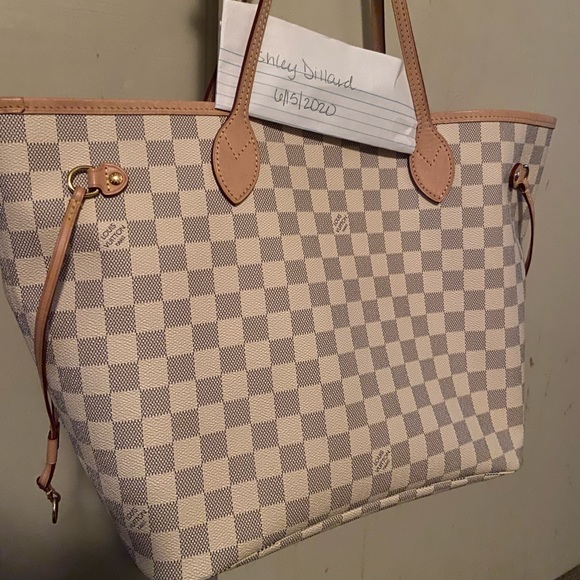 Louis Vuitton Handbags - LV Neverfull MM Damier Azur Canvas Rose Ballerina